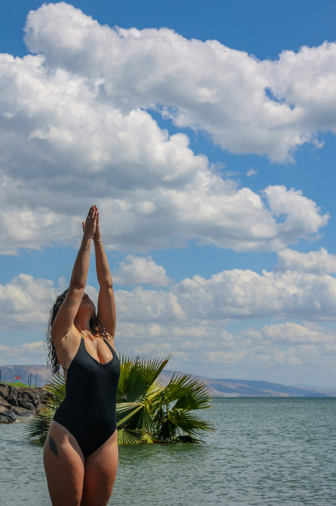 woman meditating in nature