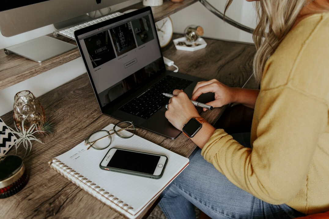 person working from home